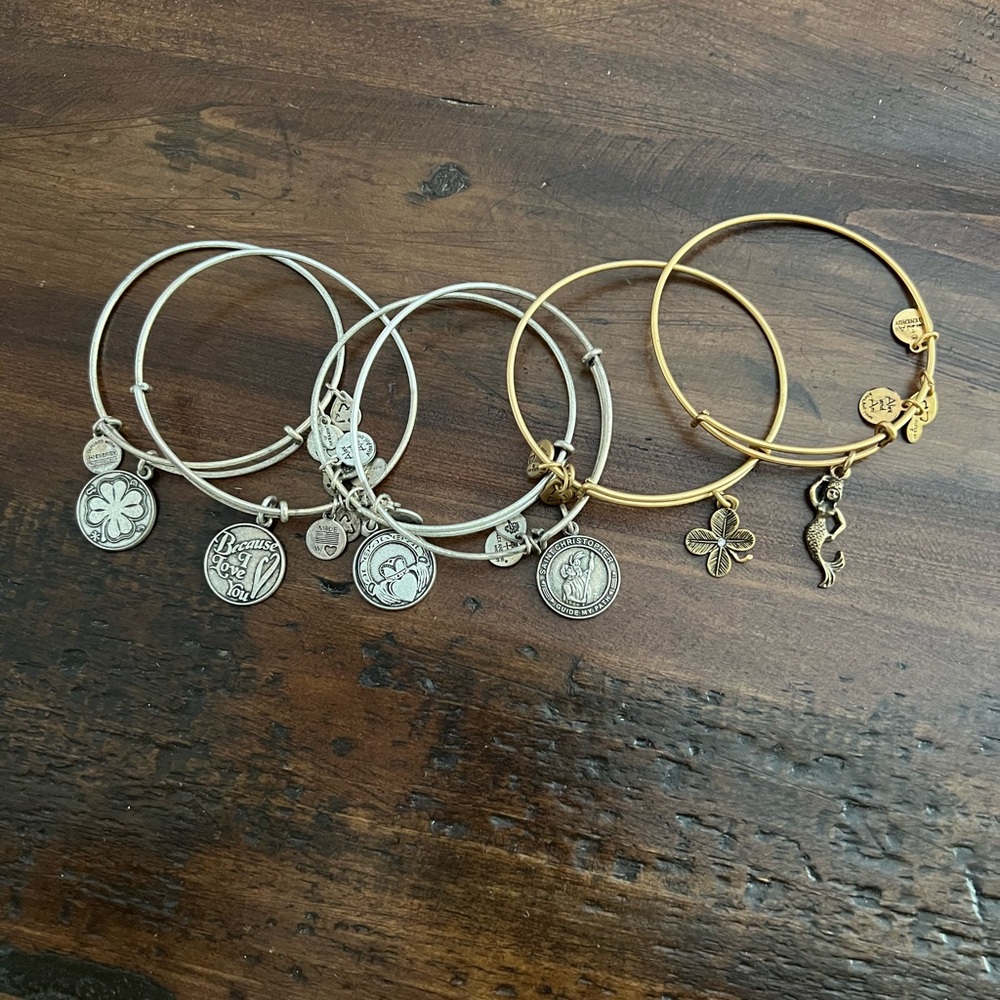 Alex and Ani Bracelet Bundle, Gold & Silver (6) - Picture 2 of 9